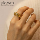 Stainless Steel Arc Rings Jewellery Geometric Ring (Size 5-8) 1