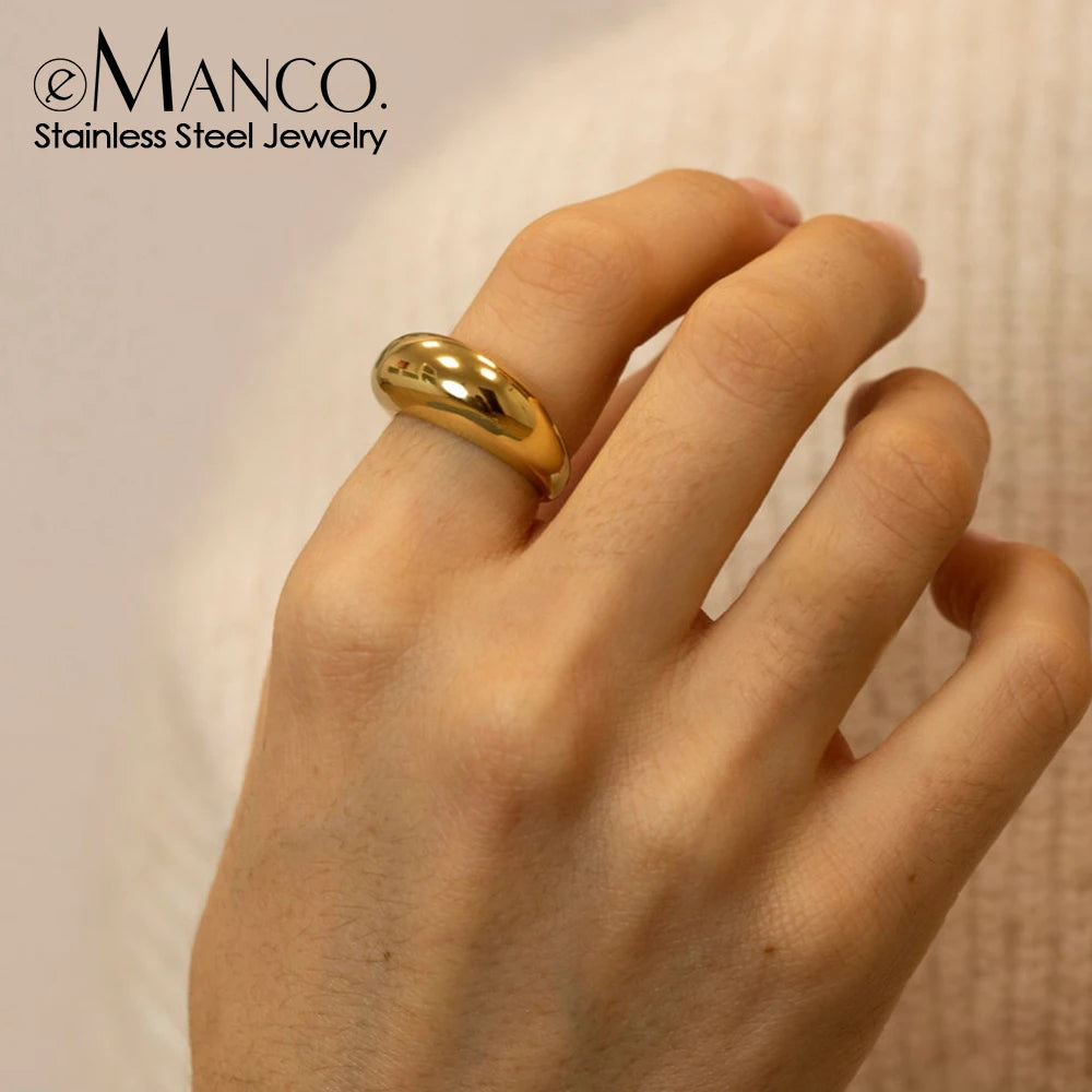 Stainless Steel Arc Rings Jewellery Geometric Ring (Size 5-8)