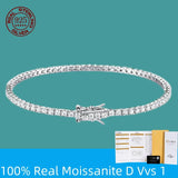 100% S925 Sterling Silver 2-6mm Real Moissanite Tennis Bracelet 1