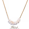 Tarnish Free Natural Pearl Beads Necklace Thin Chain Stainless Steel