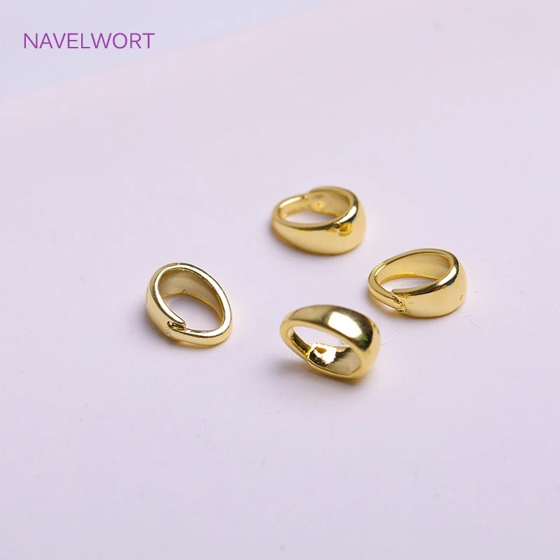 18K Gold Plating Brass Narrow Tapered Solder-On Pendant Bail,Droplet