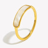 2024 New Stainless Steel Tarnish Free Jewelry Natural Shell Ring Thin