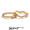 Thin Stainless Steel Cubic Zirconia Golden Ring 18K PVD Plated Rust