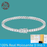 D VVS1 Moissanite Tennis Bracelet Sterling Silver Single Row 1