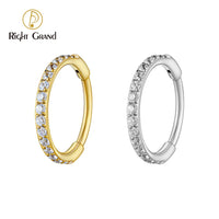 Titanium Slim Huggie Hoop Earring CZ Cartilage Helix Earlobe Hinged thumbnail 1