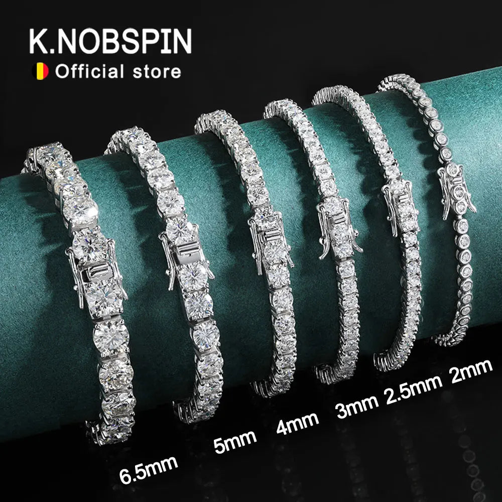 mm Moissanite Tennis Bracelet 925 Sterling Silver Plated White Gold