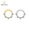 Titanium Hinged Daith Earring Segment Hoop 8mm/10mm CZ Septum Clicker