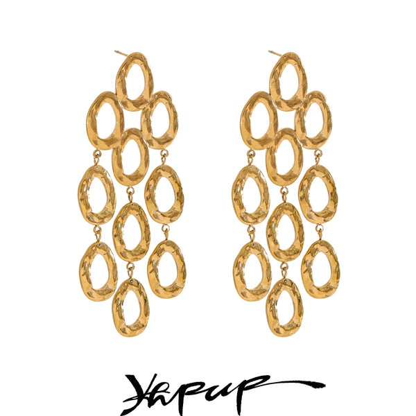 Stainless Steel Drop Dangle Statement Earrings PVD Waterproof Plated