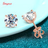 2-3CT Rose Gold Color Moissanite Stud Earrings Sparkling Classic