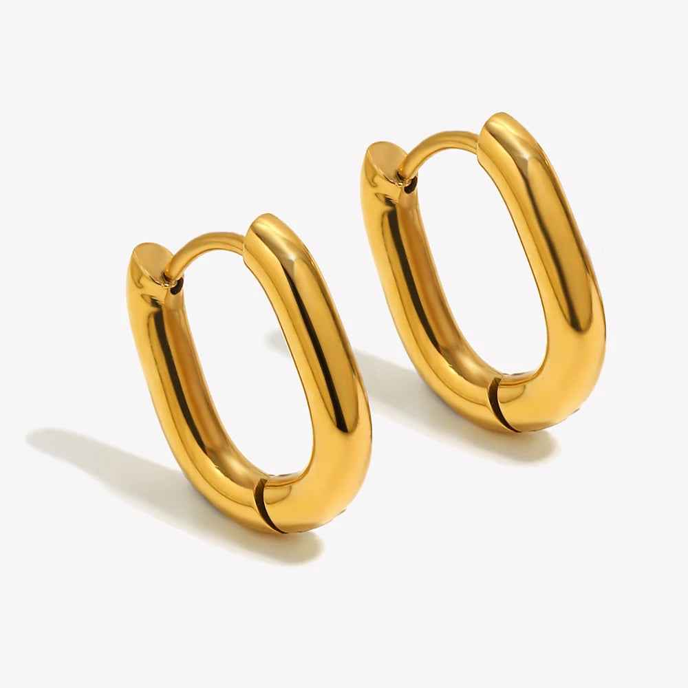Classic Mini O-shaped Hoop Earrings Minimalist 18K Gold Plated