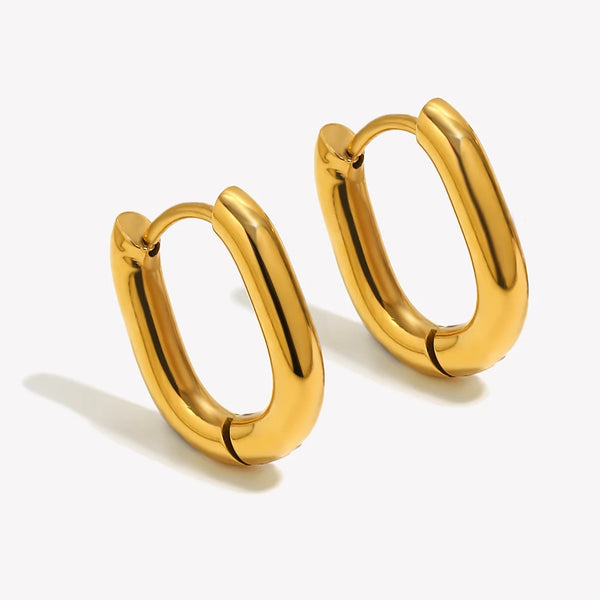 Classic Mini O-shaped Hoop Earrings Minimalist 18K Gold Plated