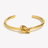 Minimalist 18K Gold Plated Knot Cuff Bangle Bracelets Stainless Steel