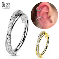Implant Grade Titanium Hinged Seamless Earrings Clicker Hoop Ring for thumbnail 1