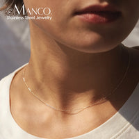 Fine Chain Necklace Stainless Steel Gold Color Pendants Short Long thumbnail 1