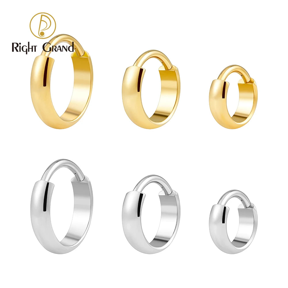 Titanium Wide Chunky Conch Clicker Ring 8/10/12mm Cartilage Hoop