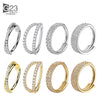 Titanium Piercing Double Layered Triple Stack Hinged Zircon Nose Ring