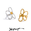 Stainless Steel Metal Flower Adjustable Fashion Finger Ring Rust