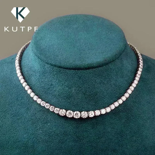 Moissanite Diamond Tennis Necklace with Certificate 3-5mm Size