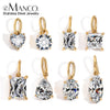 /6/8/10MM Stainless Steel Zircon Geometric Shape Charms Pendants