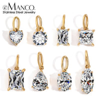 /6/8/10MM Stainless Steel Zircon Geometric Shape Charms Pendants thumbnail 1