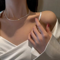 Starry Sky Sparkling Necklace, 's Clavicle Chain Bracelet, Simple thumbnail 1