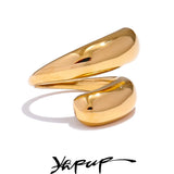 Unique Stainless Steel Unusual Ring Water Resistant 18K PVD Plated 1