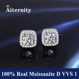 Moissanite Earrings Pass Diamond Test Pen 100% With Certificate Ear 1