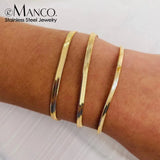 Snake Chain Bracelet Gold Color Width 2/3/4/5MM Stainless Steel Chain 1