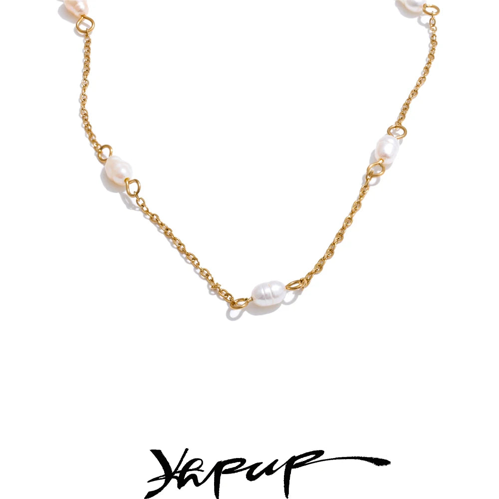 Natural Freshwater Pearl Thin Chain Handmade Necklace Arrivals
