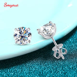 0.2-2CT Certified Moissanite Stud Earrings 4 Claw Sparkling 1