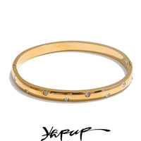 Stainless Steel Cubic Zirconia Bangle Gold Silver Color Waterproof thumbnail 1